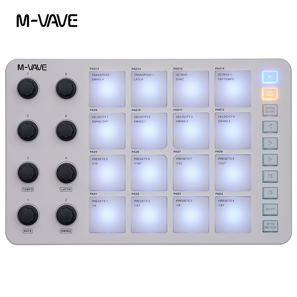 M-Vave Smc-Pad ワイヤレスMIDIパッドコント - Midi Controller Pad のレビューと価格
