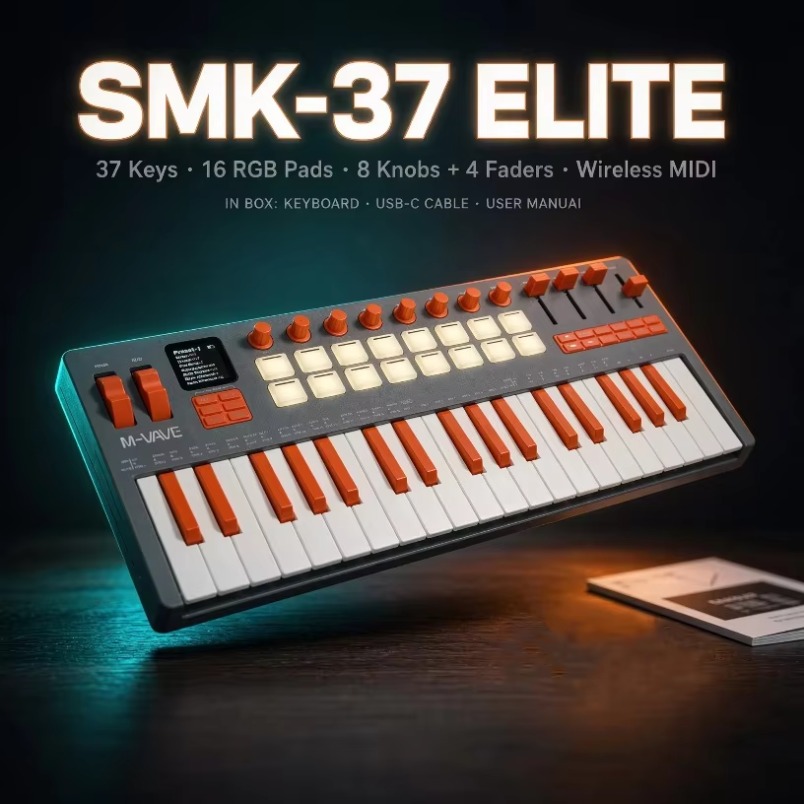 M-VAVE SMK-37 エリート MIDIキーボード 3 - Midi Controller Pad のレビューと価格